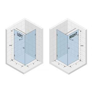 SCANDIC NXT 201 RIHO 80x100 x200cm Box Doccia Angolo Destro con Cerniera Nera