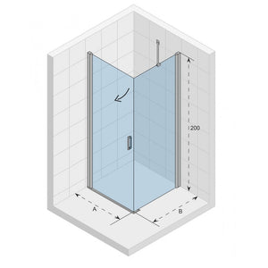 NOVIK 201 RIHO box doccia angolare 100x120 x200cm con porta a battente