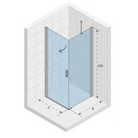 NOVIK 201 RIHO Box Doccia Angolare 80x100 x200cm con Porta Battente