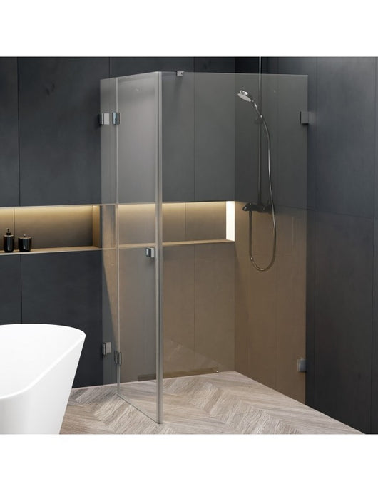 Grande cabina doccia angolare destra SCANDIC NXT 203 RIHO 160x90 x200cm con cerniera cromata