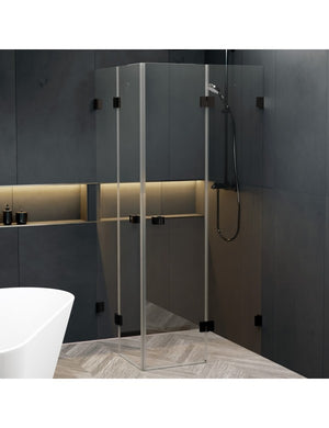 Box doccia angolare SCANDIC NXT 207 RIHO 90x90 x200cm con cerniera nera