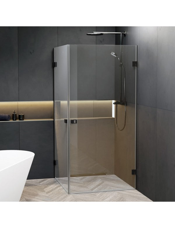 Box doccia angolare SCANDIC NXT 209 RIHO 100x90 x200cm con cerniera nera