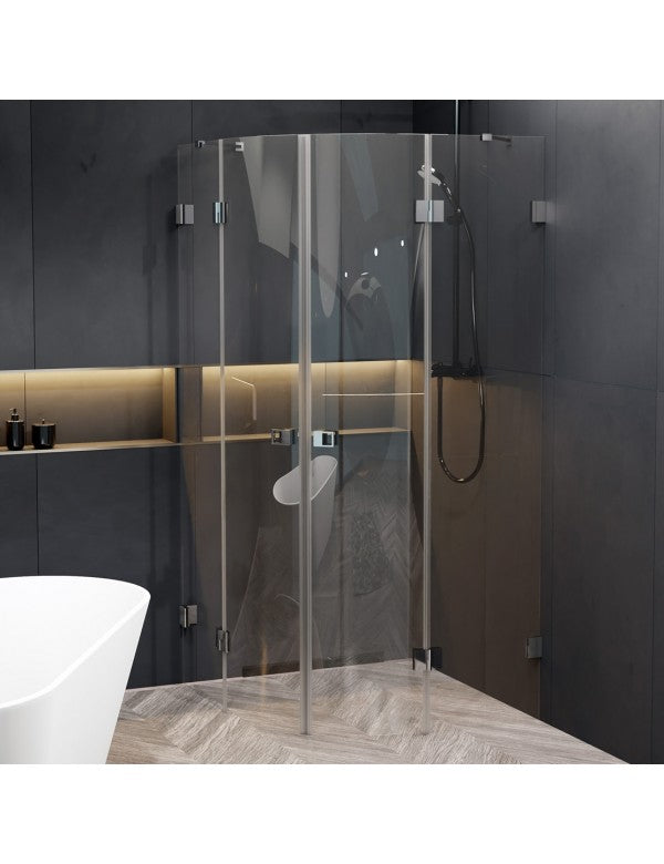 SCANDIC NXT 309 RIHO 90x90 x200cm Box Doccia Circolare con Cerniera Cromo