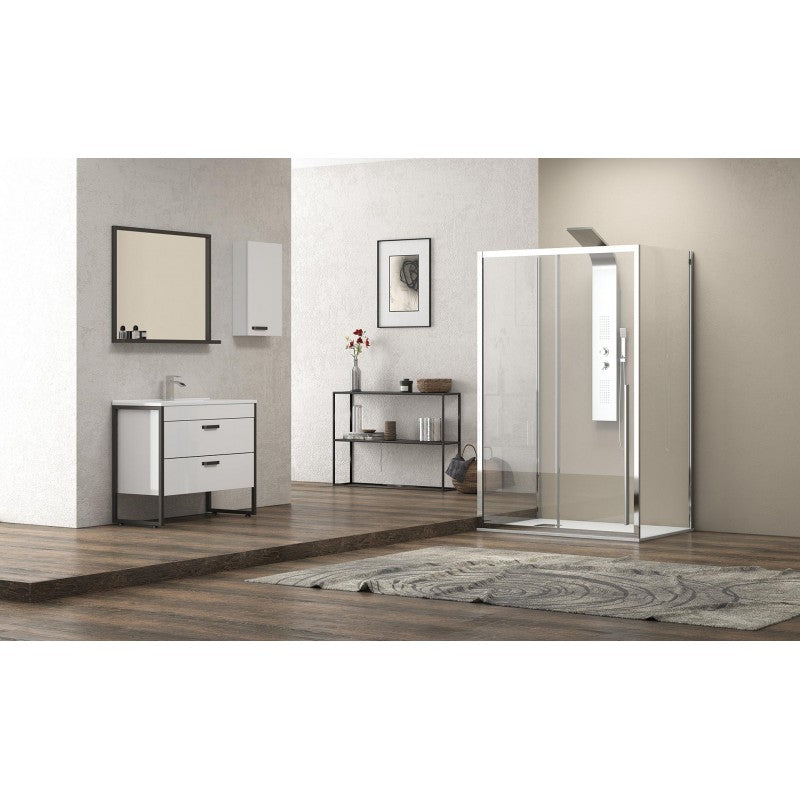 Box doccia SANTORINI 400 130x90 x200 cm profilo grigio