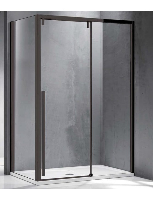 Box doccia SANTORINI 400 140x70 x200 cm profilo nero