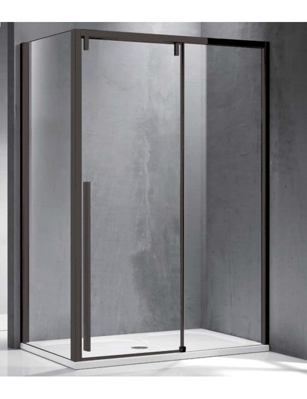 Box doccia SANTORINI 400 140x70 x200 cm profilo nero