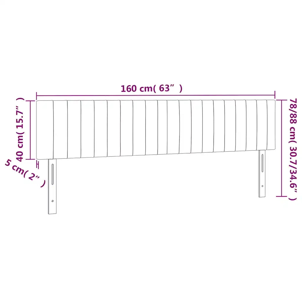 Testiera 2 pz-Set di 2 Testata-Testiera Decorativa Blu Scuro 80x5x78/88 cm in Velluto 558425