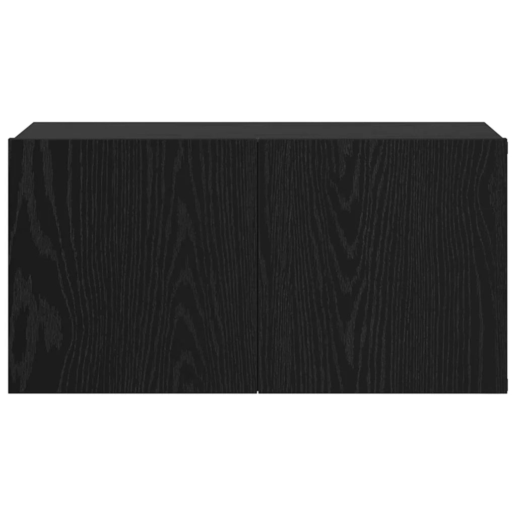 Set mobile TV 2 pz-Set di 2 Credenza per TV Nero 60 x 30 x 30 cm Legno multistrato
