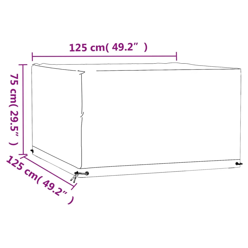 Copertura Mobili da Giardino | Telone per mobili da esterni 8 Occhielli 125x125x75cm Quadrata