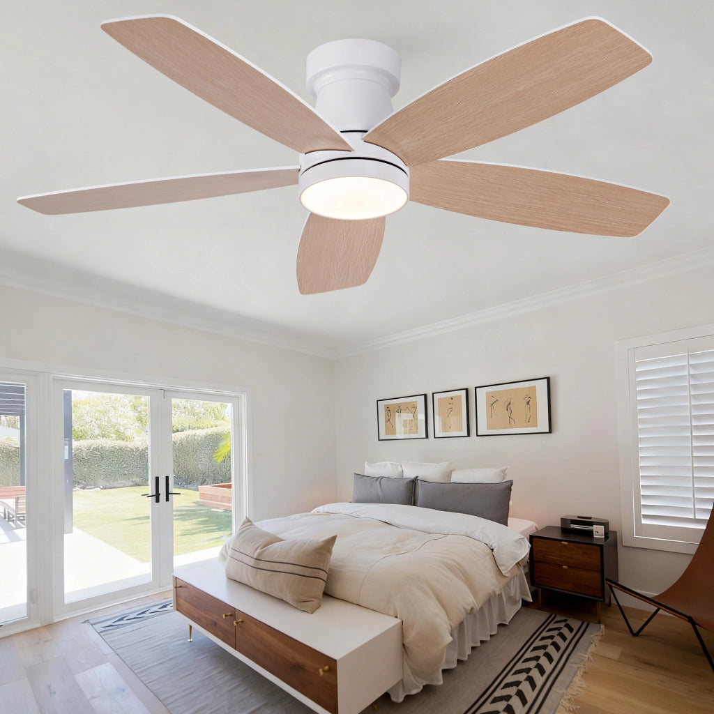 Ventilatore da soffitto 42 pollici con illuminazione e telecomando, 3 pale legno massello, 3CCT dimmerabile, 6 velocit¨¤ silenzioso