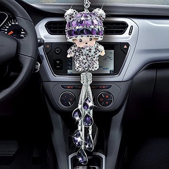 Specchio retrovisore decorativo con cristalli appeso per l'auto decorazione per l'interior, regalo per uomo/donna