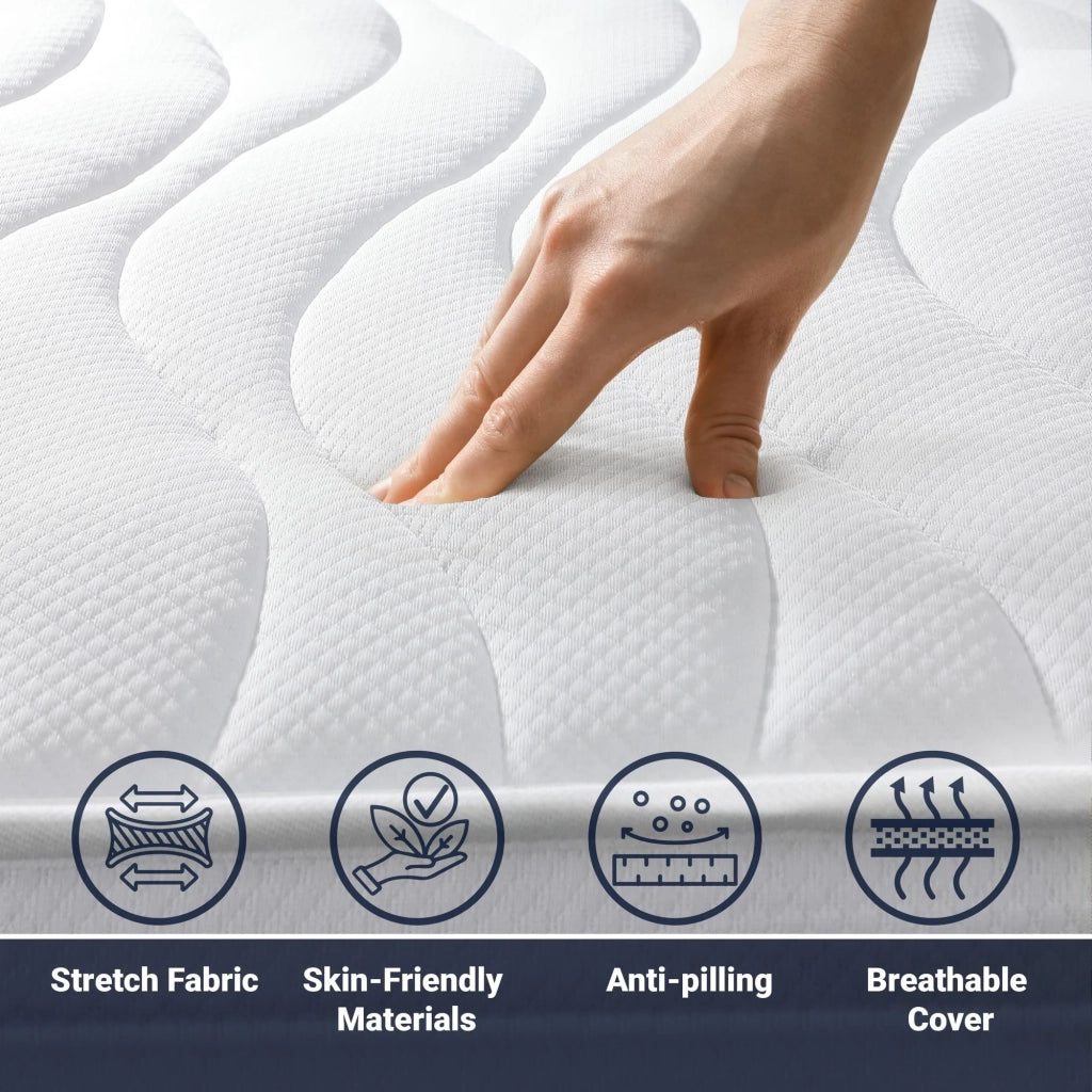 Materasso Singolo 75x140 cm in Memory Antibatterico | Altezza 20 cm | Rivestimento 3D Air in Fibra Ipoallergenica | Materasso Ortopedico a 7 Zone Differenziate Termosensibili