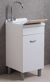 Mobile Lavatoio in ABS 45x60x88 cm 1 Anta Ambrosini Doris Bianco Opaco