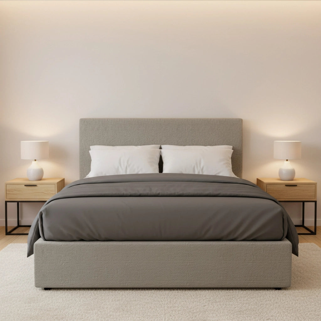 Worthing, Letto Matrimoniale Sfoderabile Made in Italy, Grigio