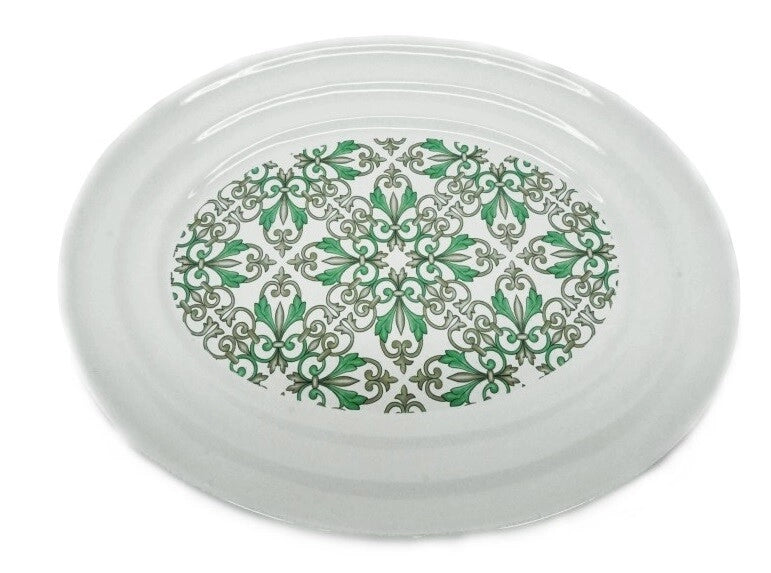 Piatto Vassoio Decorativo in Ceramica Ovale Decoro Agadir 39 x 29,5 cm