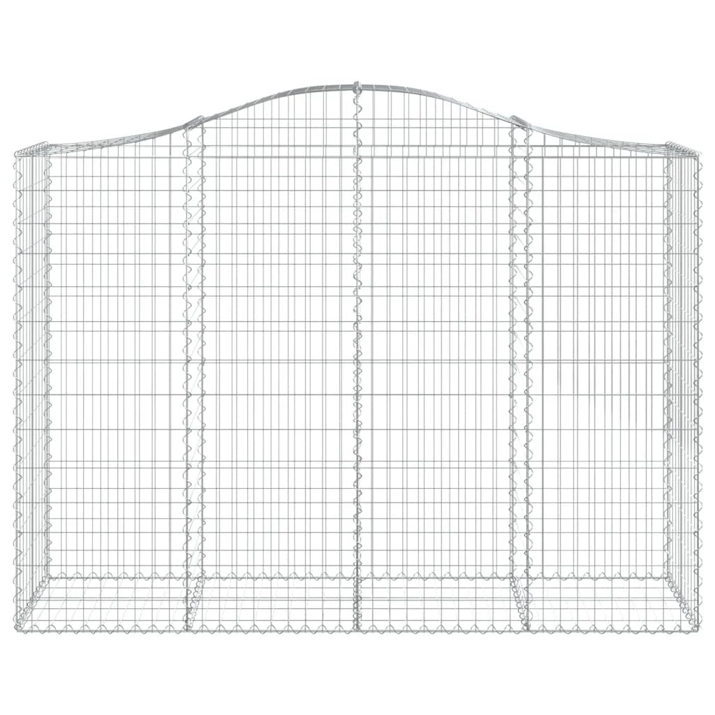 Set di 4 gabbioni ad arco per recinzione gabbia o muro di contenimento 200 x 50 x 140/160 cm ferro zincato argento 02_0041441