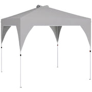 Gazebo Pieghevole 3x3 m ¨C zephmum ¨C Grigio Scuro, Tessuto Oxford, Metallo