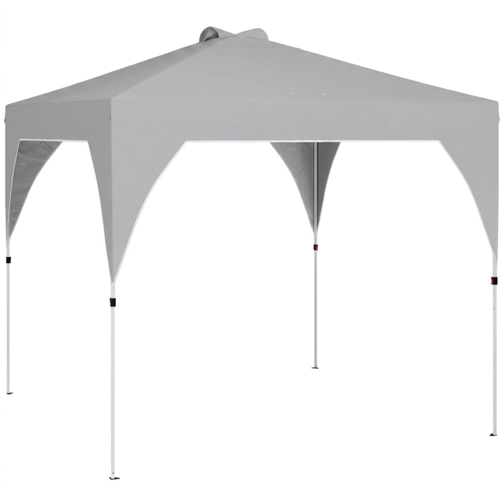 Gazebo Pieghevole 3x3 m ¨C zephmum ¨C Grigio Scuro, Tessuto Oxford, Metallo