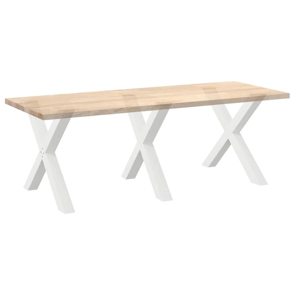 Set di 3 gambe per tavolo da pranzo a forma di X 90 x 72 cm supporto robusto stile moderno acciaio bianco 02_0057267