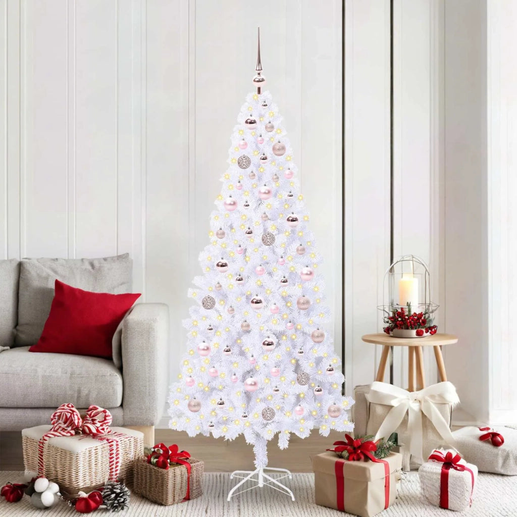 Albero di Natale | Decorazioni natalizie artificiale Bianco 180 cm PVC e Acciaio