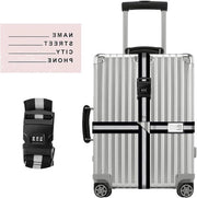 Cinturone di trasporto con chiusura a code - Accessorio di viaggio versatile - Proteggi il tuo bagaglio con codice di chiusura - Nero e grigio - Cinturone per proteggere il tuo bagaglio con chiusura a code