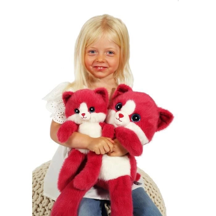 Peluche Gatto Leggies - GIPSY TOYS - Lampone, 48 cm