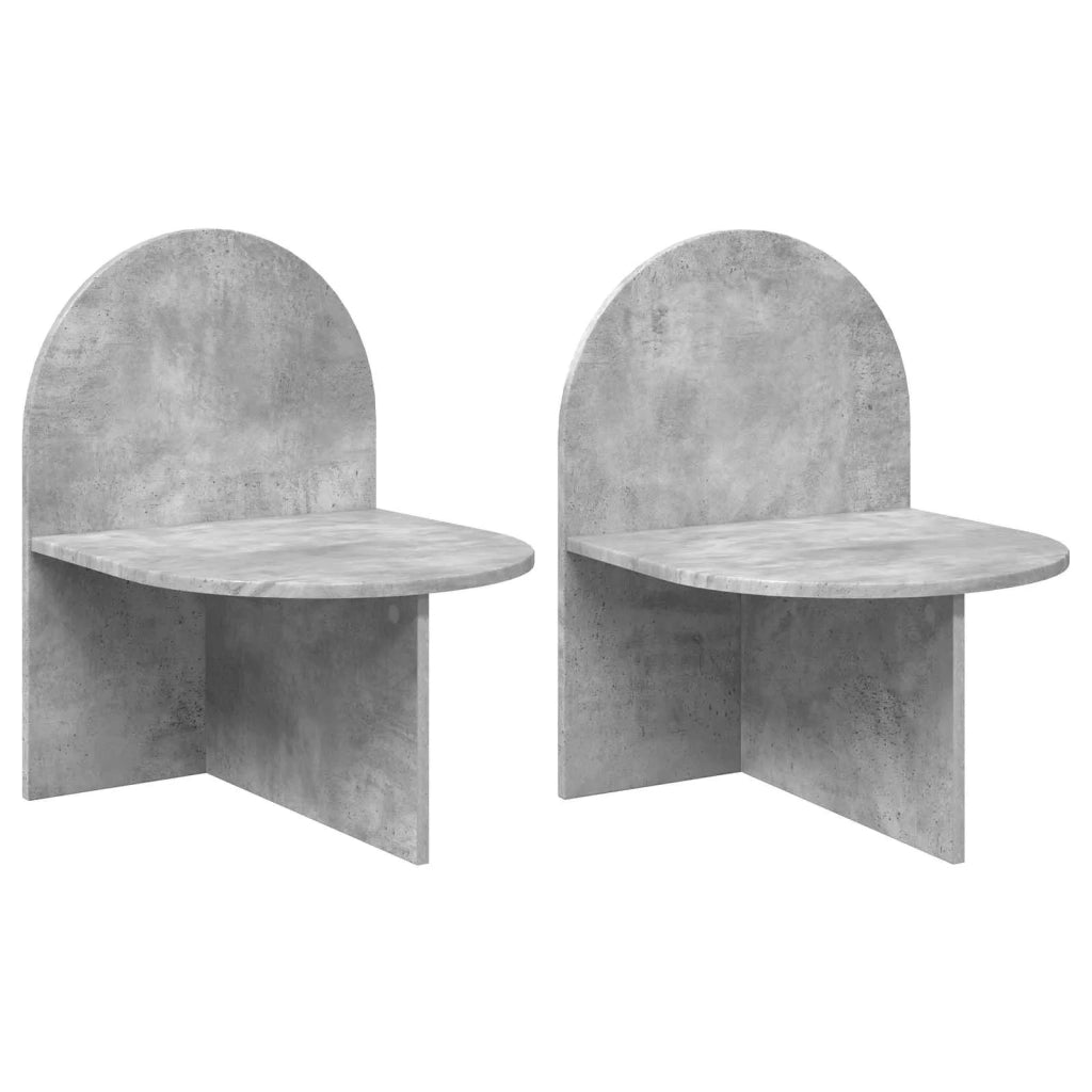 Set di 2 Comodini | Armadio da Notte | Mobiletto da notte Grigio Cemento 48 x 49 x 65 cm
