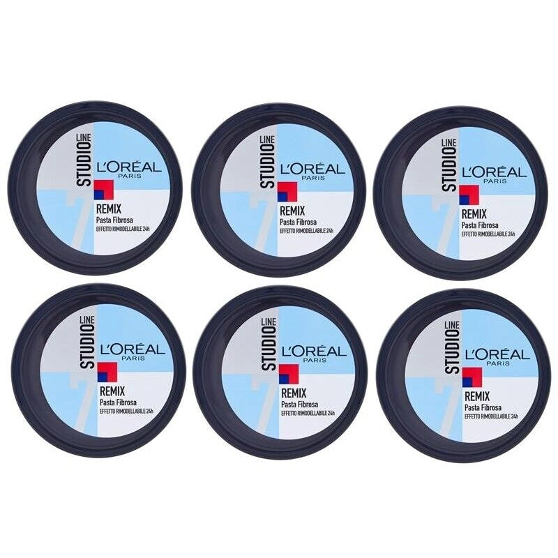 6 X STUDIO LINE PASTA REMIX FIBROSA MODELLANTE PER CAPELLI DA 150 ML