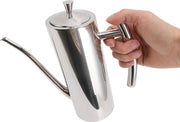 Dispensatore di olio in acciaio inossidabile con specchio, maniglia ergonomica, senza gocce, per olio da cucina
