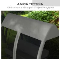 Dondolo da Giardino 2 in 1 Convertibile in Letto con Cuscini e Zanzariera, 240x140x197 cm, Grigio