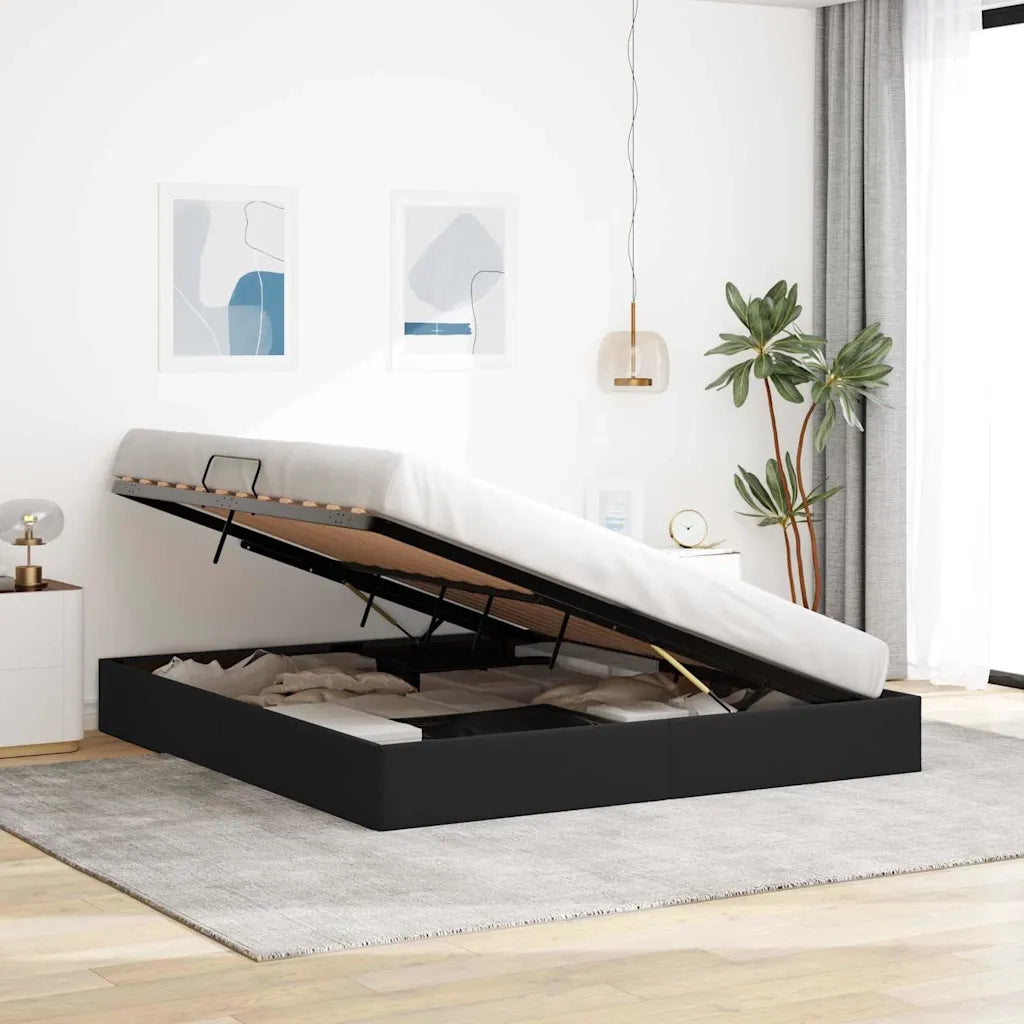 Letto con Contenitore Nero 180 x 200 cm Velluto 3370129