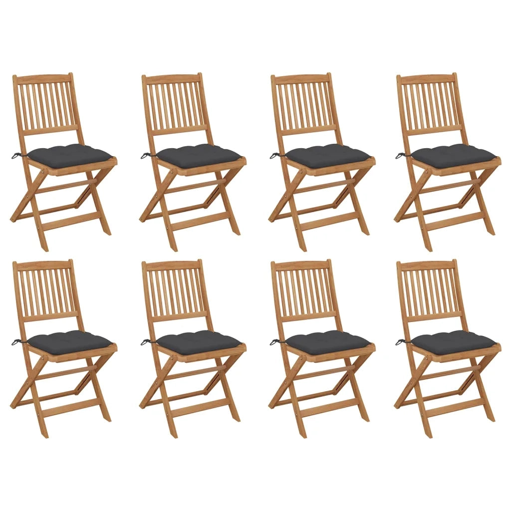 Sedie da Giardino Pieghevoli 8 pz con Cuscini Massello Acacia cod mxl 13867