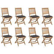Sedie da Giardino Pieghevoli 8 pz con Cuscini Massello Acacia cod mxl 13867