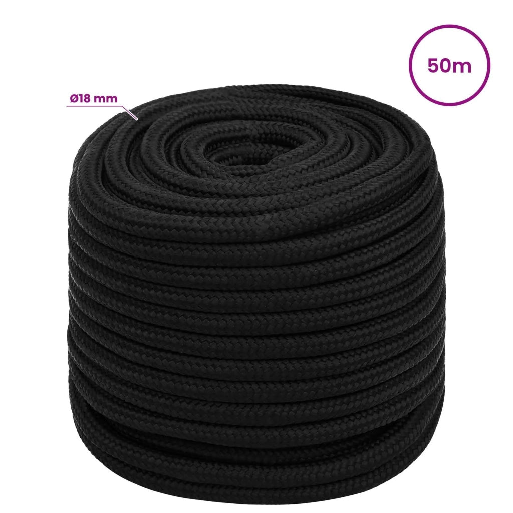 Corda multiuso 18 mm 50 m Nero Poliestere 3473474