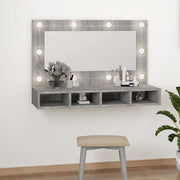 Mobile a Specchio con LED Grigio Sonoma 90x31,5x62 cm cod mxl 69957