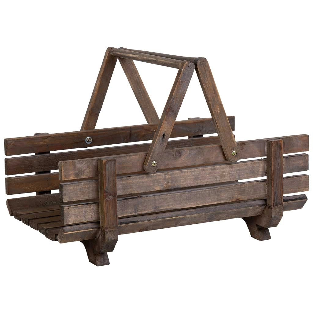2 cestini in legno con manici pieghevoli 61,5x38x43h- 59x27x35,5h cm
