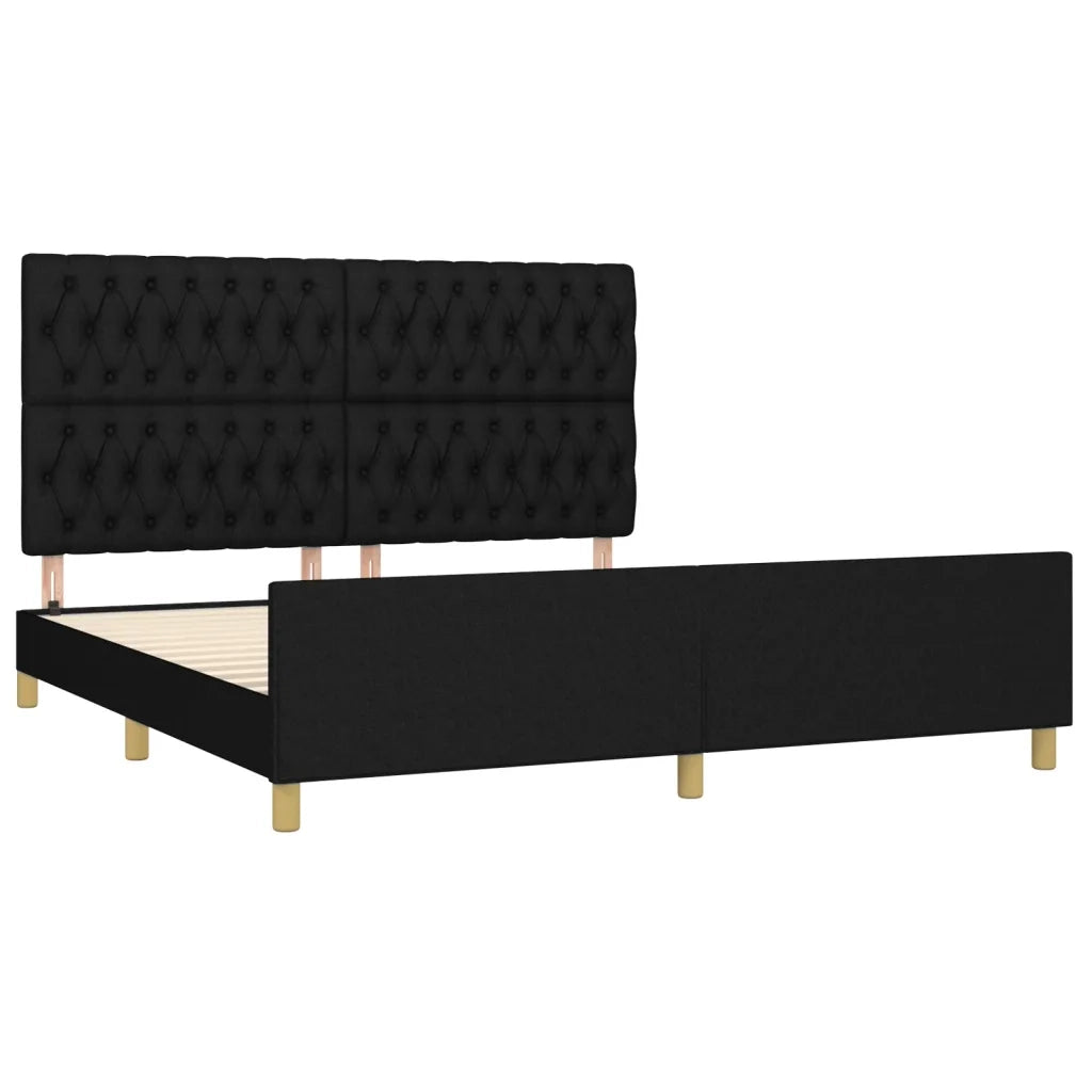 Giroletto senza Materasso Nero 180x200 cm in Tessuto 3125318