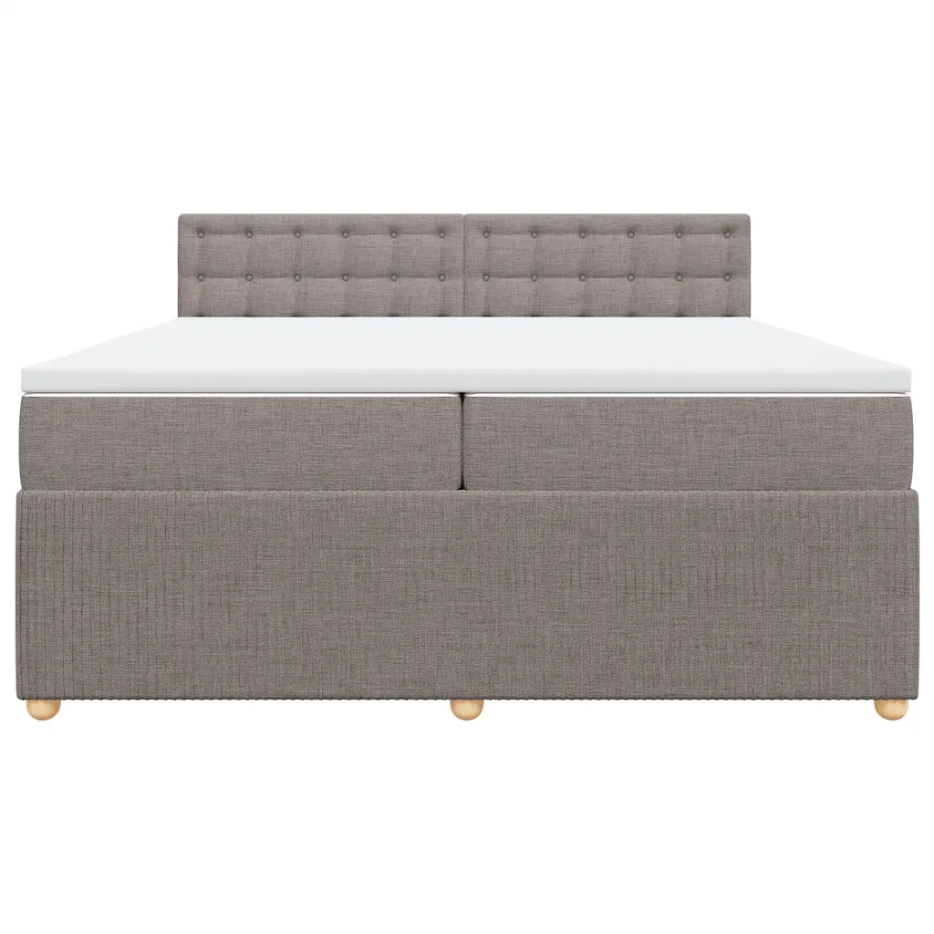Giroletto a Molle con Materasso Tortora 200x200 cm in Tessuto