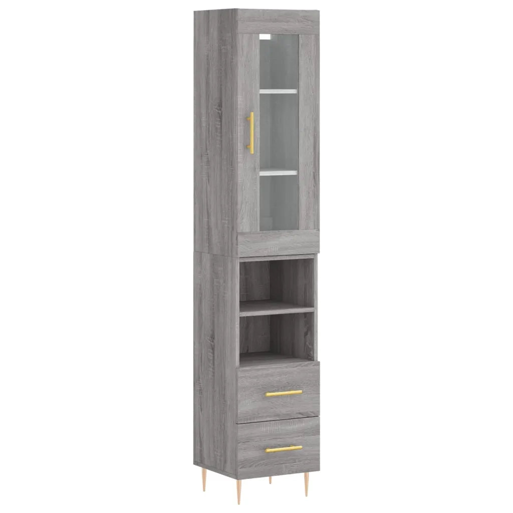 Credenza Grigio Sonoma 34,5x34x180 cm in Legno Multistrato 3199295