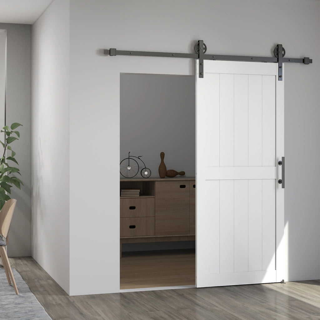 Porta Scorrevole Porta da Interno Stile Industriale, 81.3x213.4cm, Legno