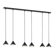 Lampada sospesa nera a barra regolabile 6 luci GX53 Emibig