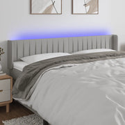 Testiera a LED-Testata con LED Grigio Chiaro 183x16x78/88 cm in Tessuto 749601