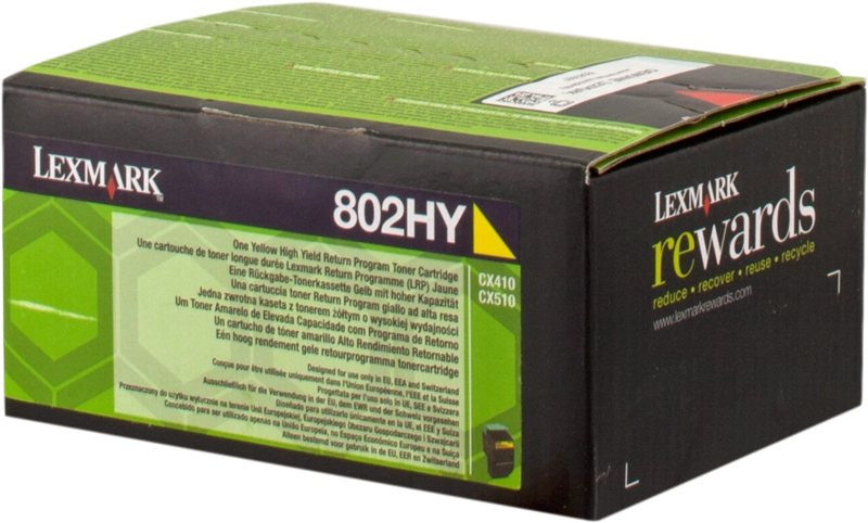 ORIGINAL Lexmark toner giallo 802HY 80C2HY0 ~3000 Seiten cartuccia di stampa riutilizzabile