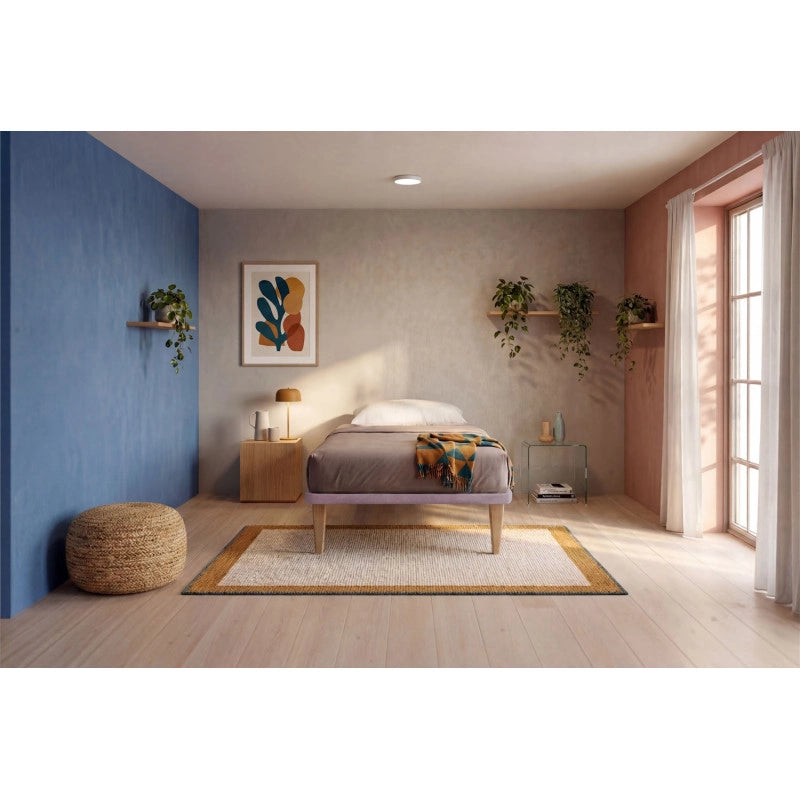 Letto imbottito Singolo 80x200 cm Tessis - Con rete,Glicine,Microfibra
