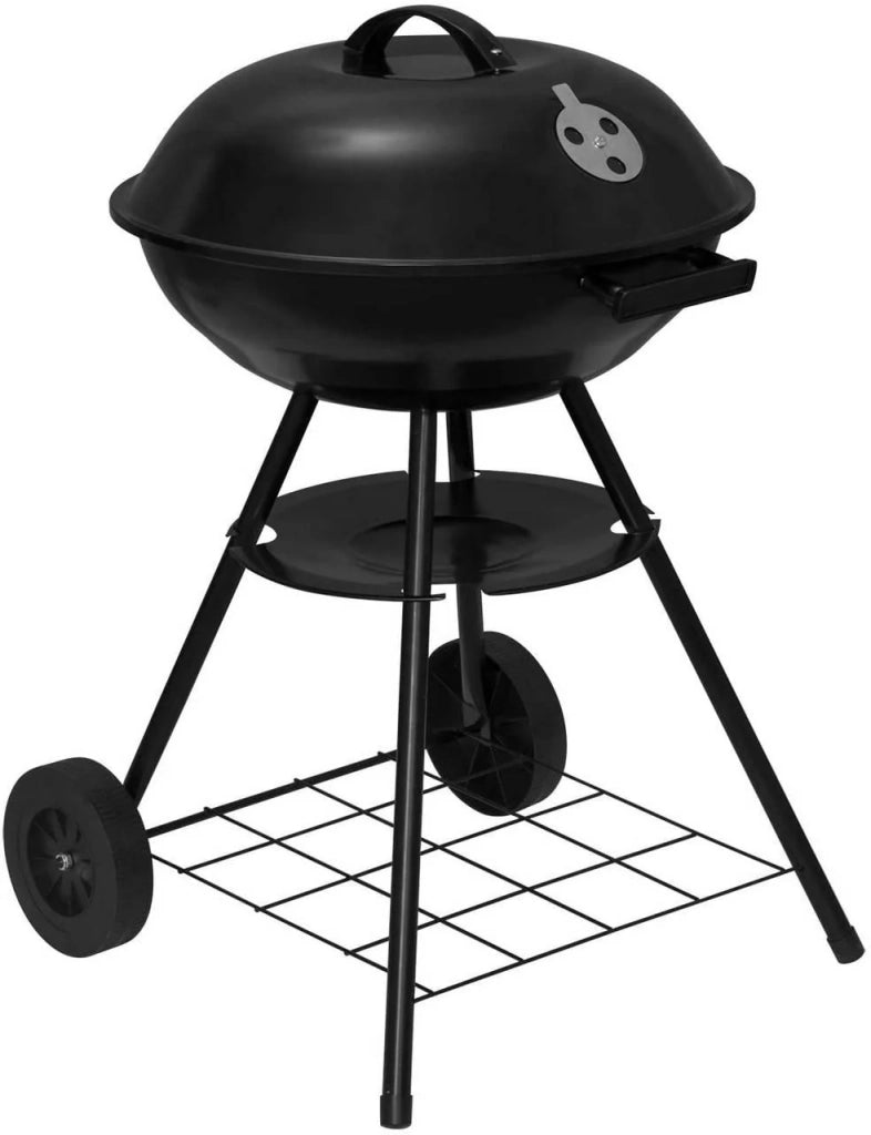 Barbecue a carbonella con ruote per campeggio in giardino nero 19_0000941