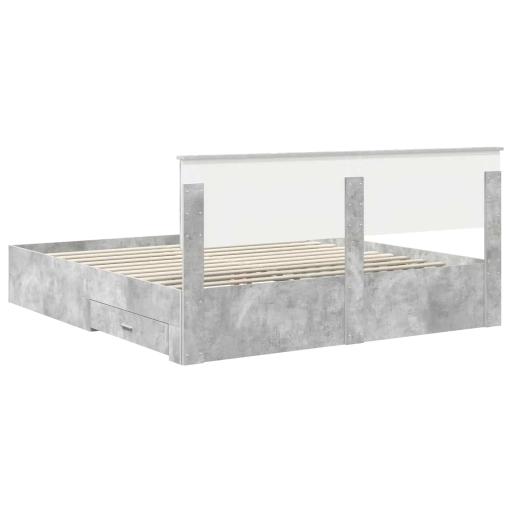 Struttura del letto con testiera Grigio cemento 180 x 200 cm 3410864