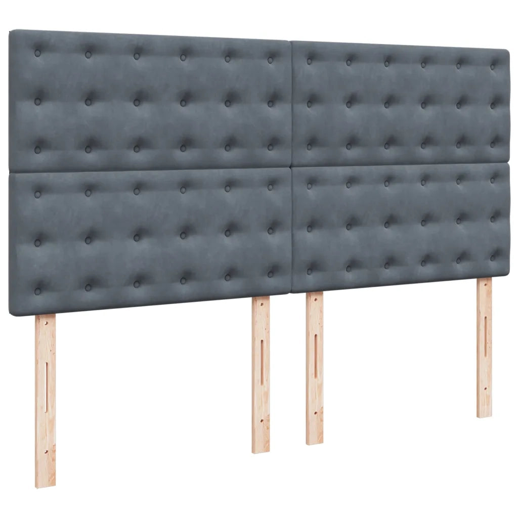 Giroletto a Molle con Materasso Grigio Scuro 180x200 cm Velluto 3290991