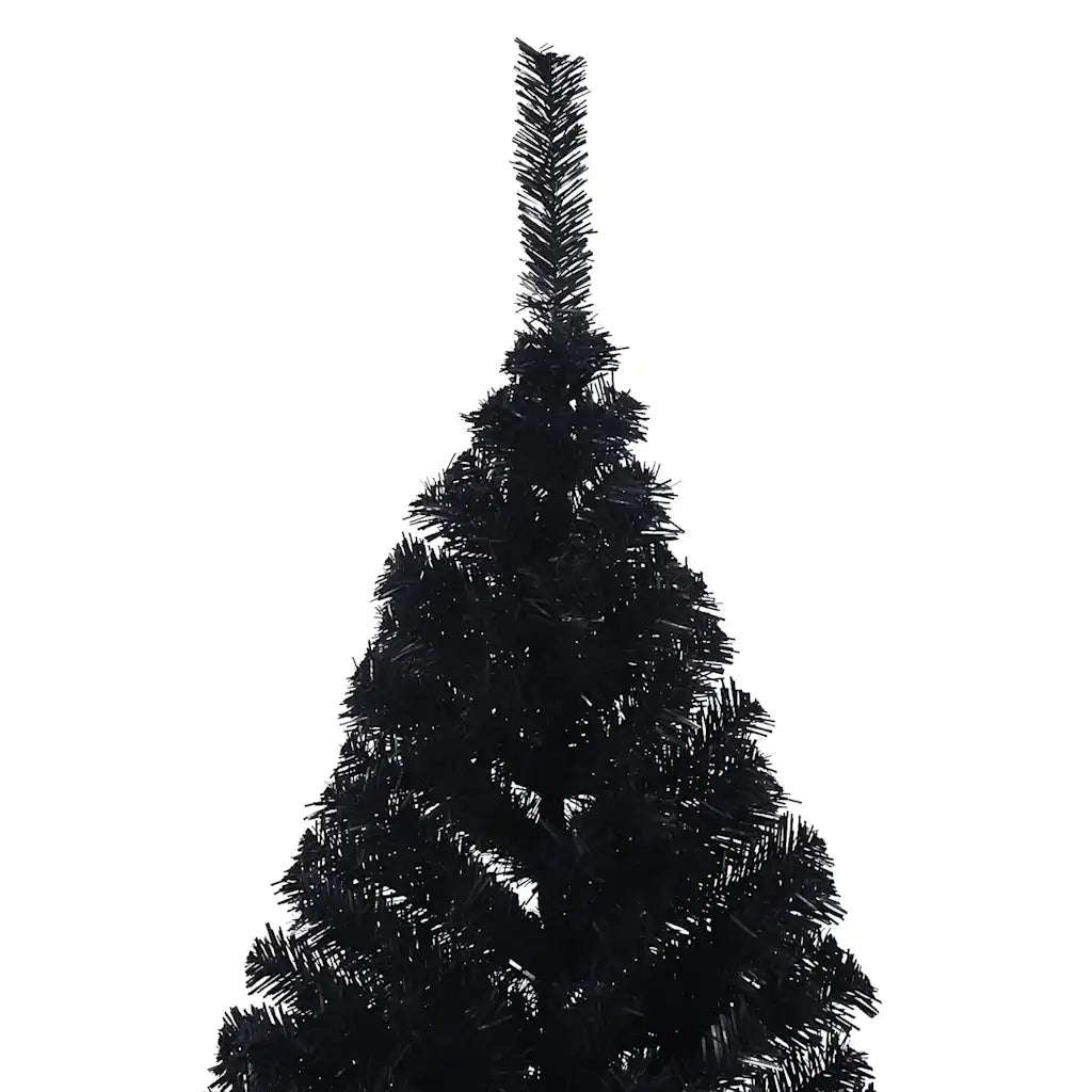 Albero di Natale Artificiale a Metà con Base Nero 210 cm PVC 344678
