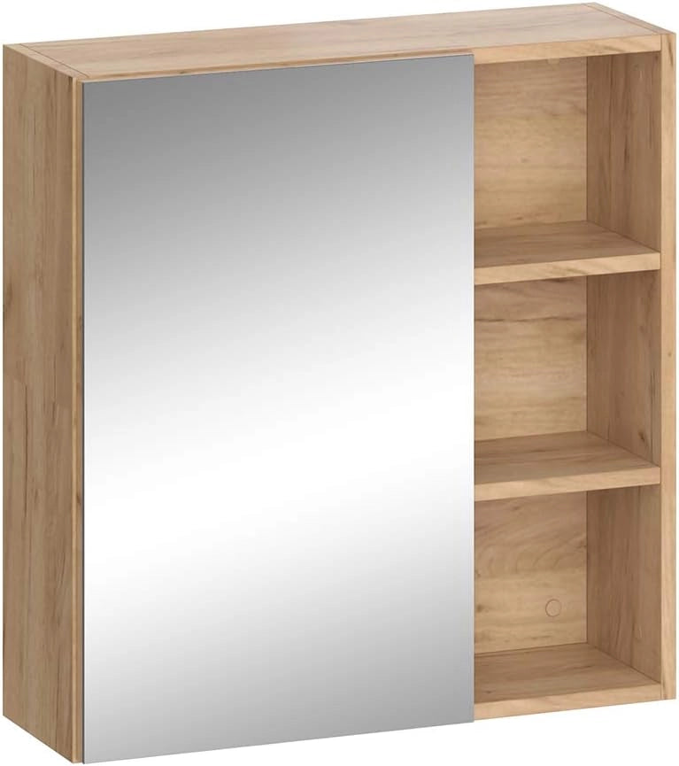 Mensola a muro Senyo, rovere Goldkraft, 25 x 25 cm set da 2, per il bagno, Tanto spazio per gli utensili da bagno