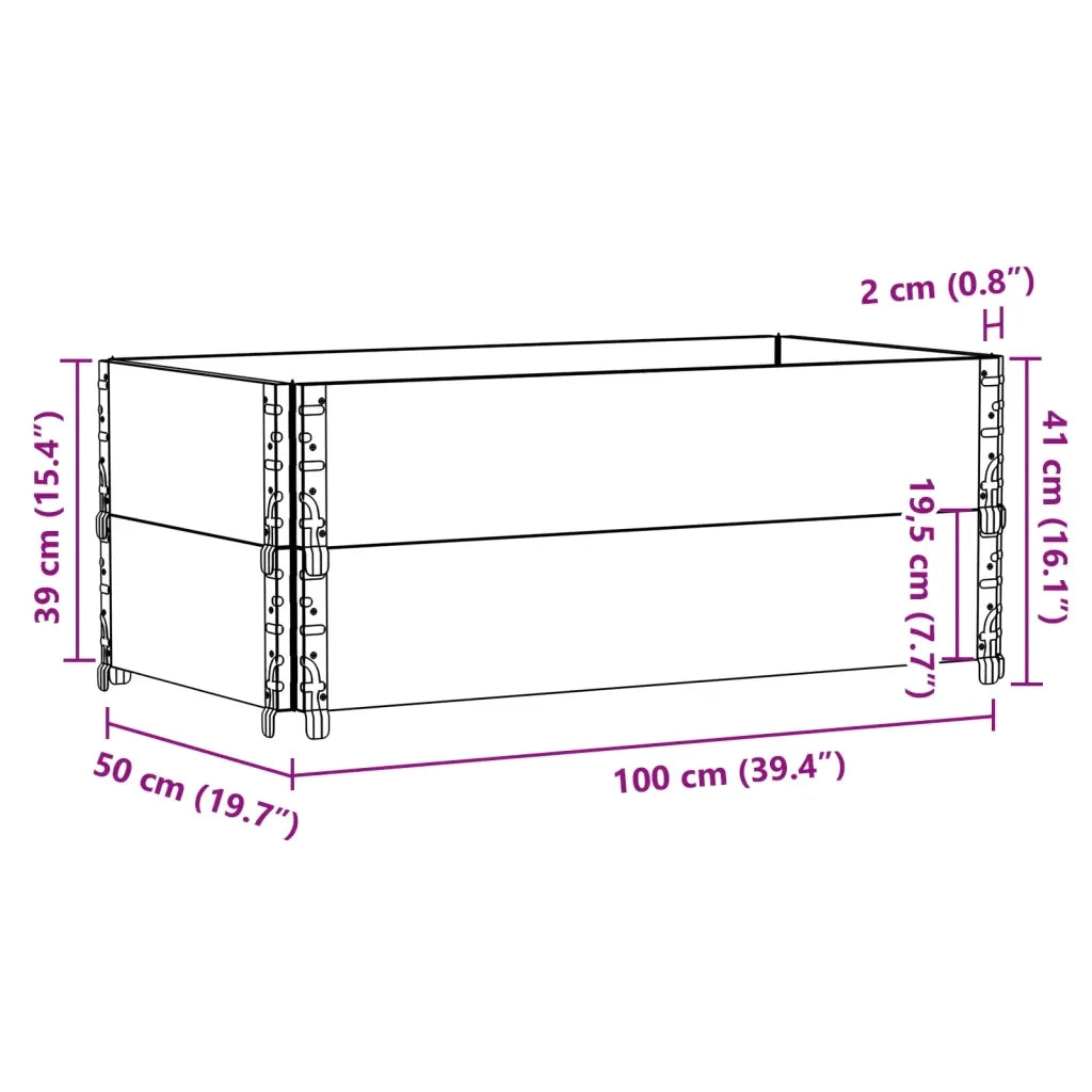 Paretali per Pallet 2 pz Grigi 100x50cm Legno Massello di Pino CFW3903529